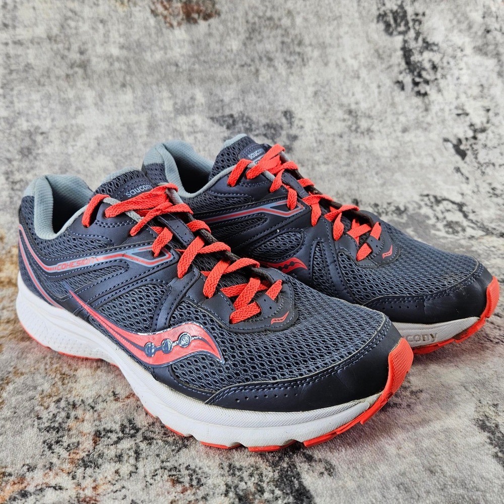 Saucony Cohesion 11 Running Shoes Womens 10.5 Gray Coral S10420-2 Hiking Trail